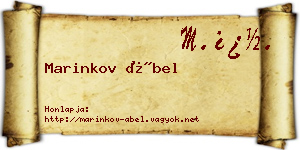 Marinkov Ábel névjegykártya
